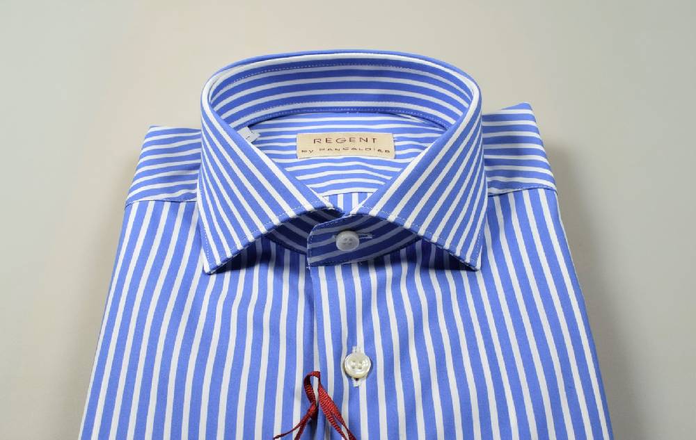 Regent By Pancaldi Camicia Pancaldi Slim Fit Azzurra A Righe