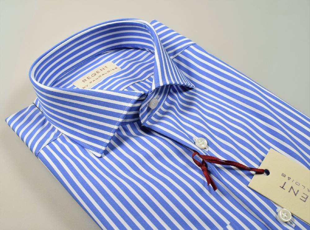 Regent by Pancaldi Camicia pancaldi slim fit azzurra a righe