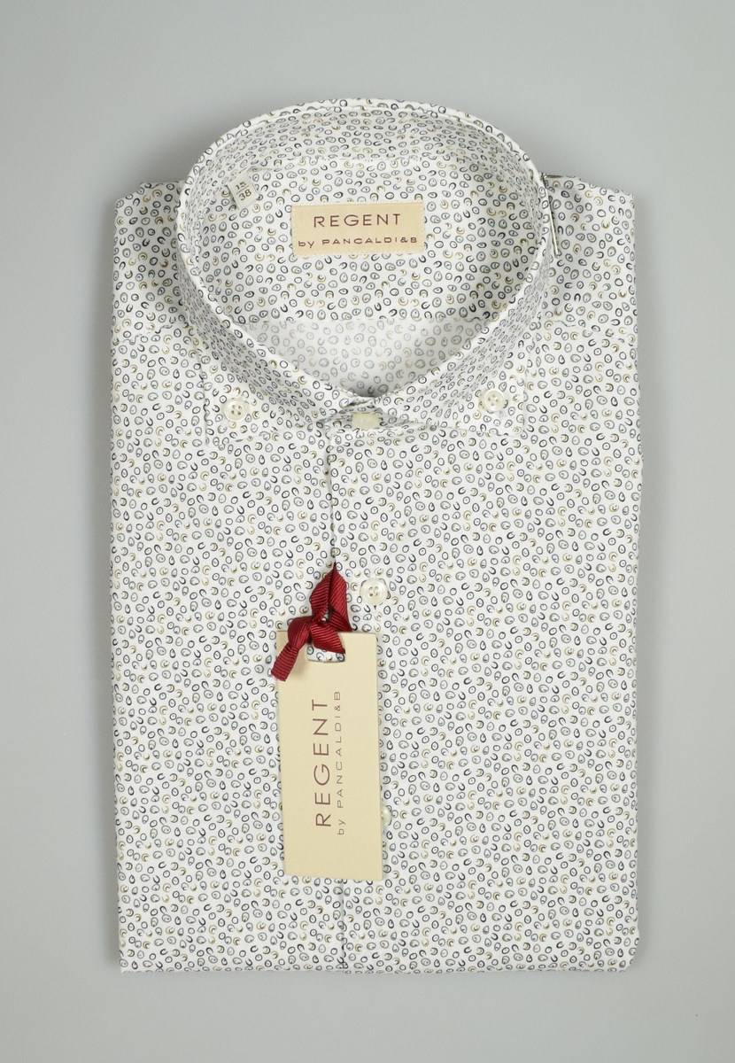 Regent By Pancaldi Camicia Pancaldi Slim Fit In Cotone Con Fantasia Stampata