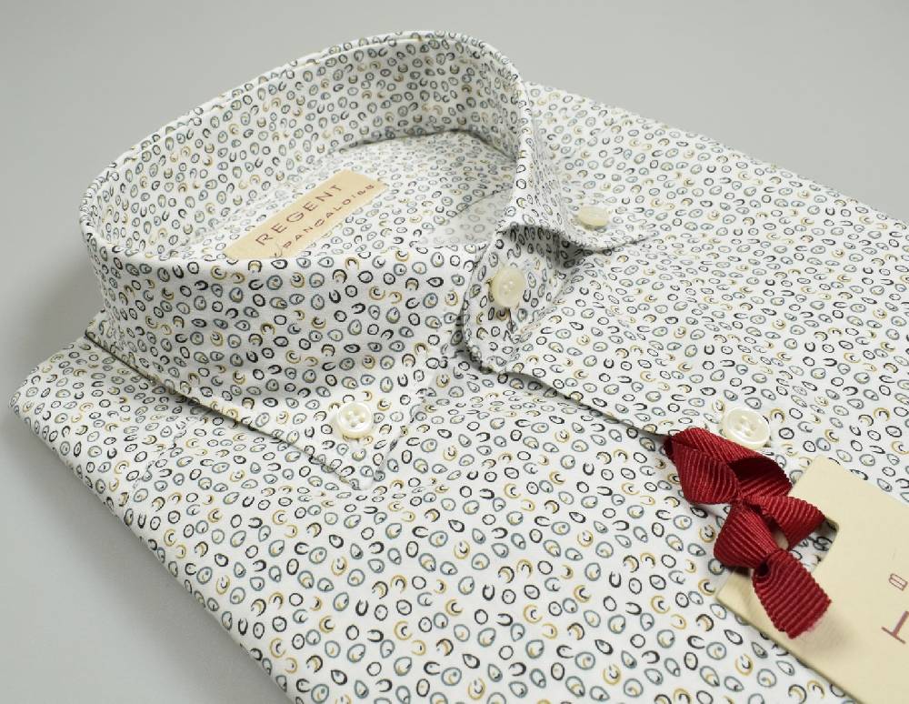 Regent by Pancaldi Camicia pancaldi slim fit in cotone con fantasia stampata