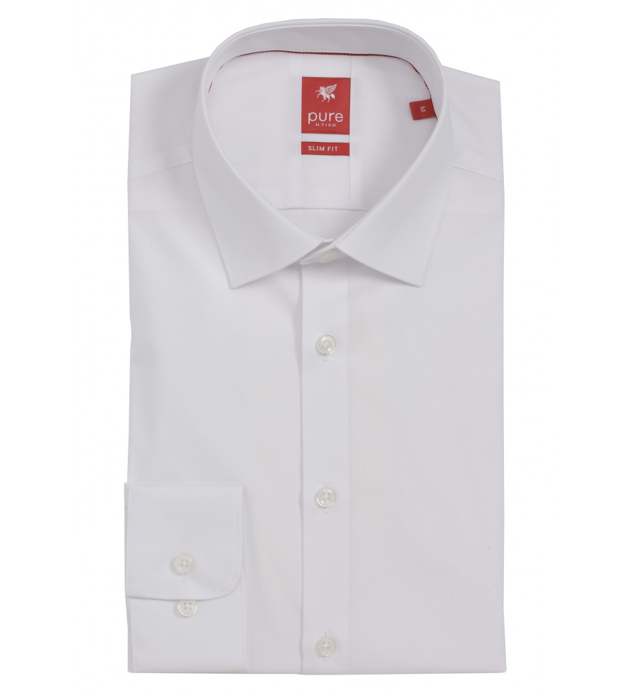 PureShirt Camicia Pure bianca slim ft cotone elasticizzato