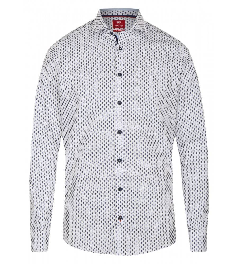 PureShirt Camicia Pure Slim Fit In Puro Cotone Stampato Blu Con Ananas