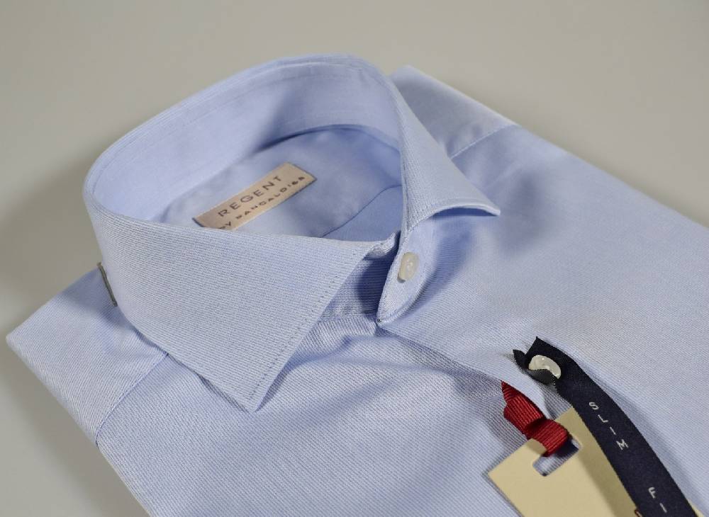 Regent by Pancaldi Camicia regent by pancaldi azzurra slim fit cotone piquet