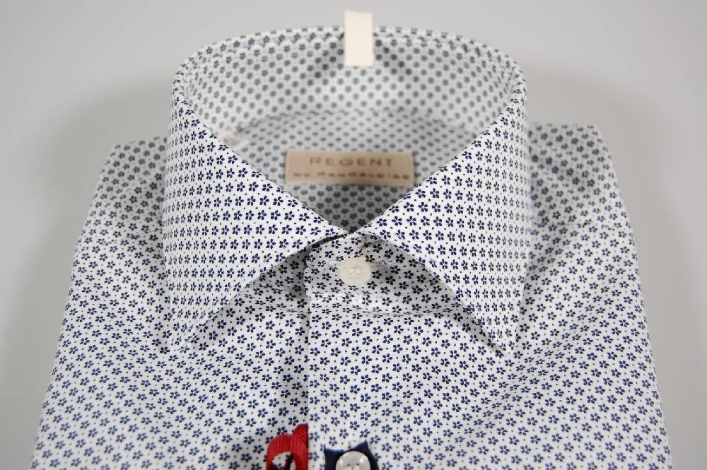 Regent By Pancaldi Camicia Regent By Pancaldi Slim Fit Cotone Stretch Stampa A Fiori Blu
