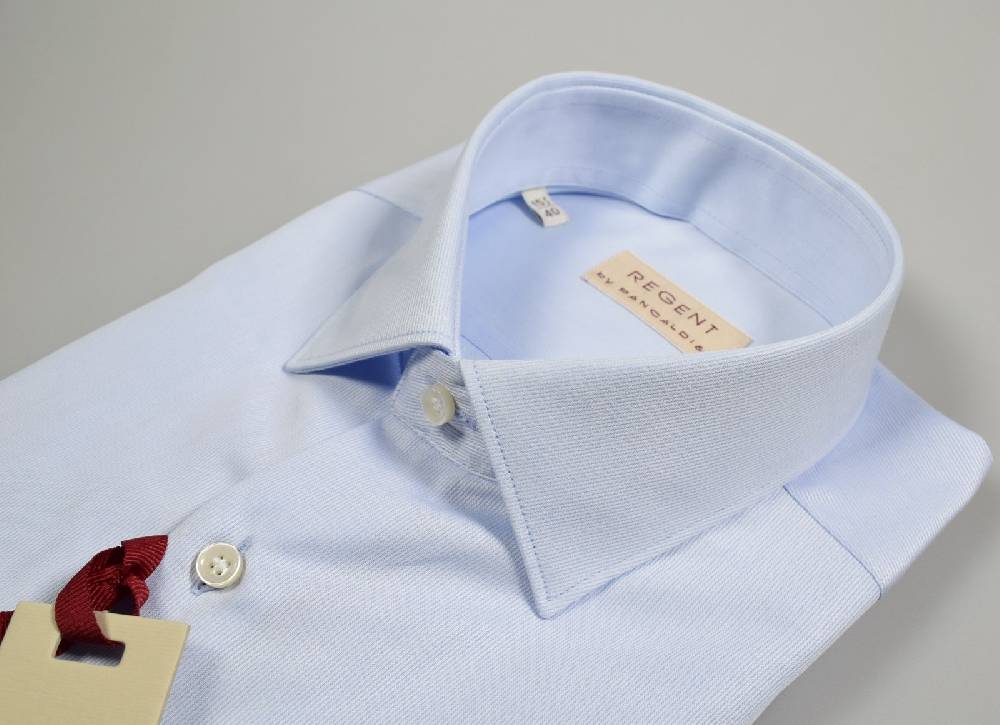 Regent By Pancaldi Camicia Regular Fit Pancaldi Celeste Chiaro Cotone Alto Pregio