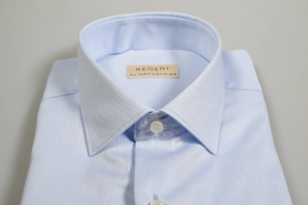 Regent By Pancaldi Camicia Regular Fit Pancaldi Celeste Chiaro Cotone Alto Pregio
