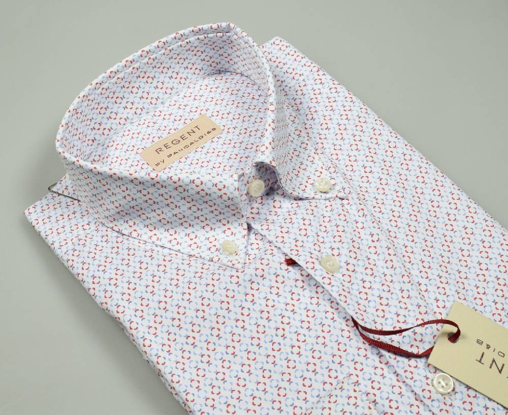 Regent by Pancaldi Camicia regular fit pancaldi collo button down in cotone stretch stampato