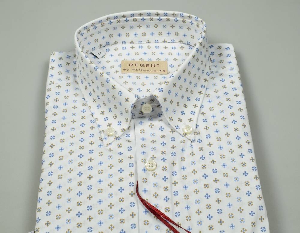 Regent By Pancaldi Camicia Regular Fit Pancaldi In Cotone Stretch Stampato