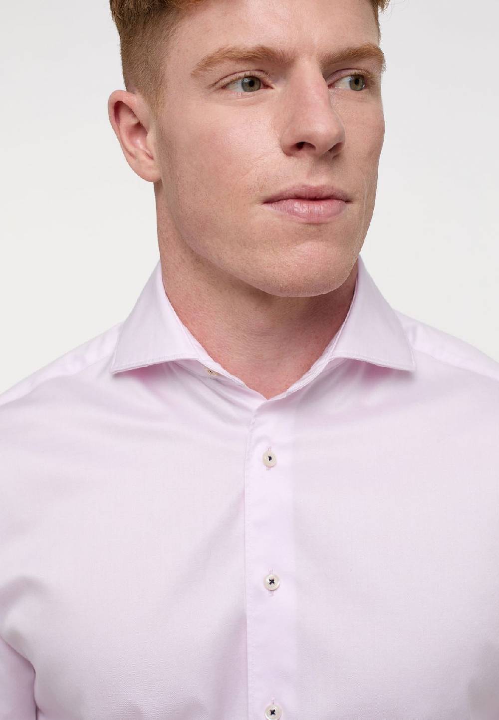 Eterna Camicia Rosa Eterna Cotone Twill Ritorto Modern Fit