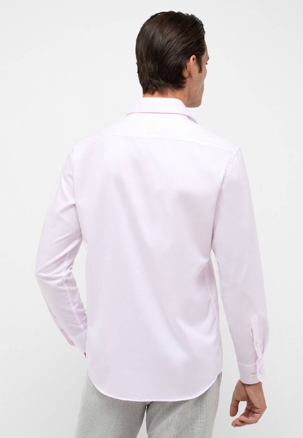 Eterna Camicia Rosa Eterna Modern Fit In Cotone Twill No Stiro