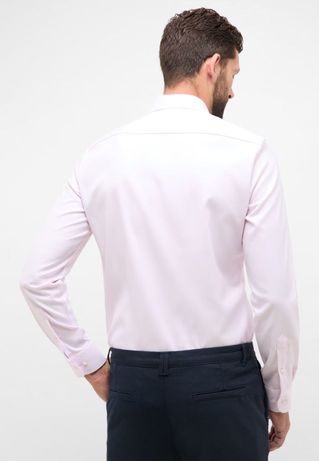 Eterna Camicia Rosa Eterna Slim Fit Collo Francese Cotone Cover