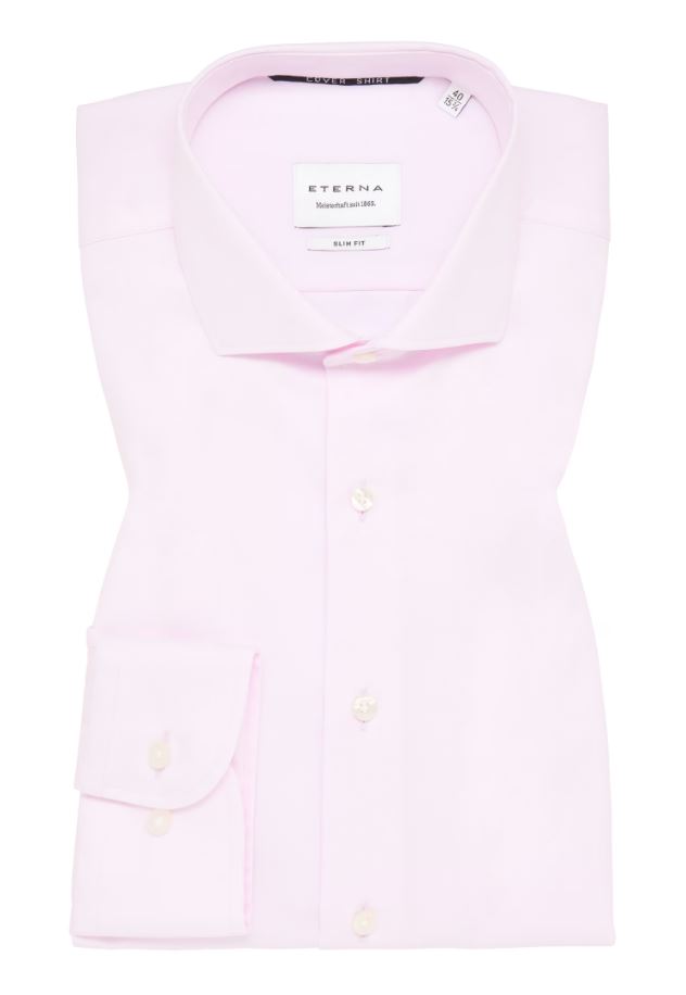 Eterna Camicia rosa eterna slim fit collo francese cotone cover
