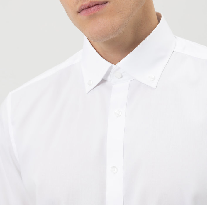 Olymp Camicia Slim Fit Bianca Olymp Button Down In Cotone Stretch