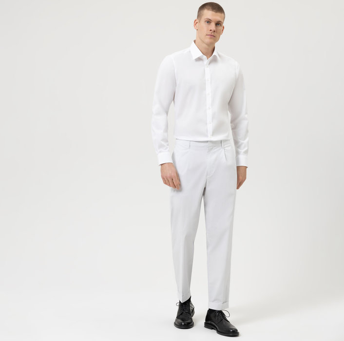 Olymp Camicia Slim Fit Bianca Olymp Level Five In Cotone Stretch