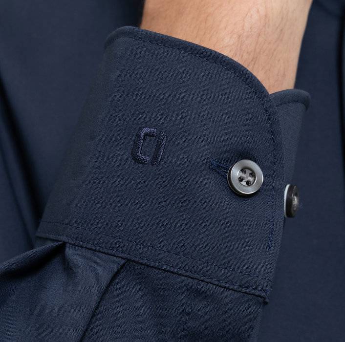 Olymp Camicia Slim Fit Blu Scuro Olymp Level Five In Cotone Stretch