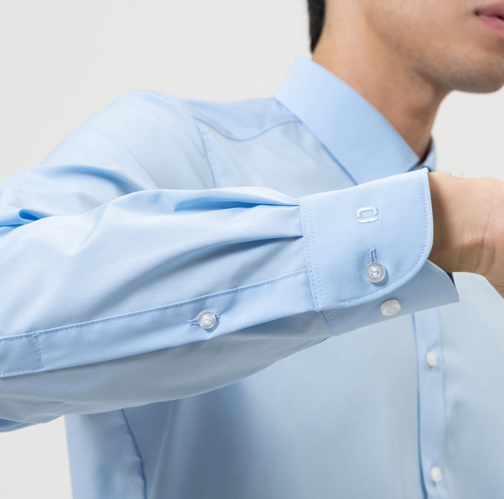 Olymp Camicia Slim Fit Celeste Olymp Level Five In Cotone Stretch