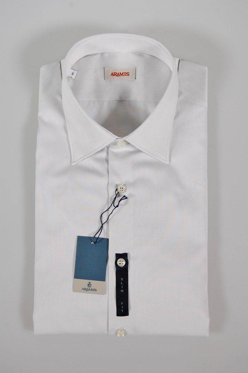 Aramis Camicia Slim Fit Grigio Perla Aramis In Puro Cotone
