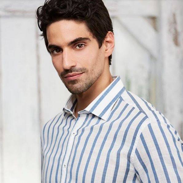 Ingram Camicia Slim Fit Ingram A Righe Celeste Collo Alla Francese