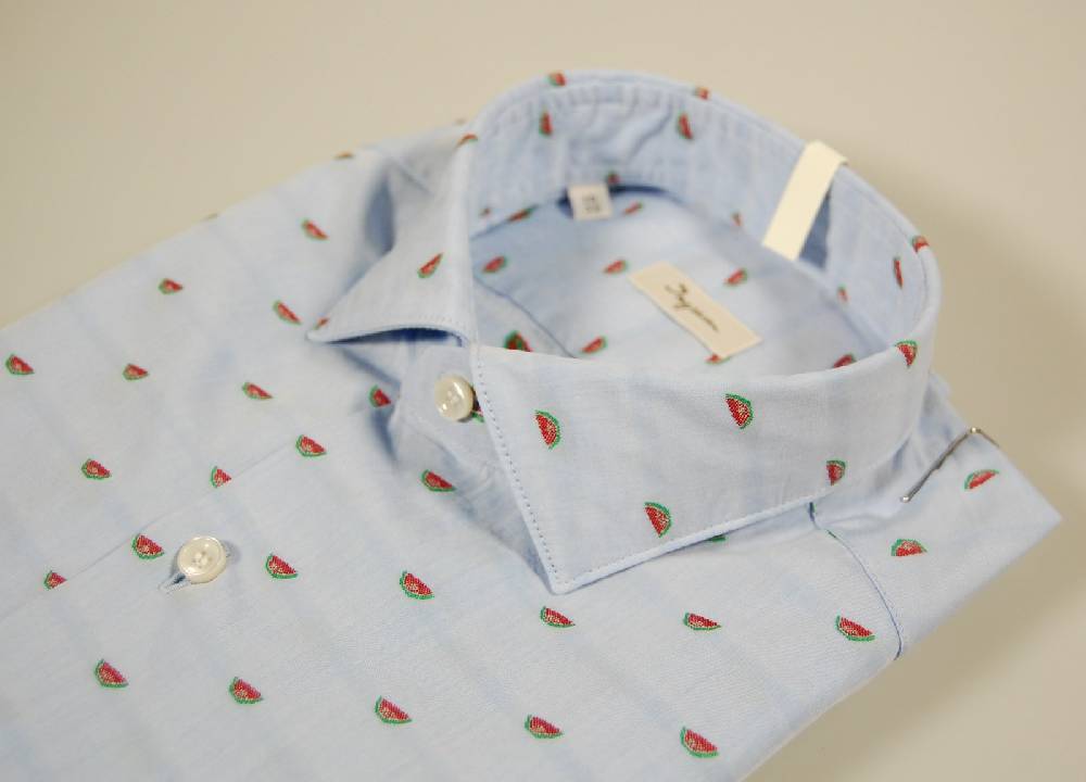 Ingram Camicia Slim Fit Ingram Celeste Fil Coupè Con Anguria