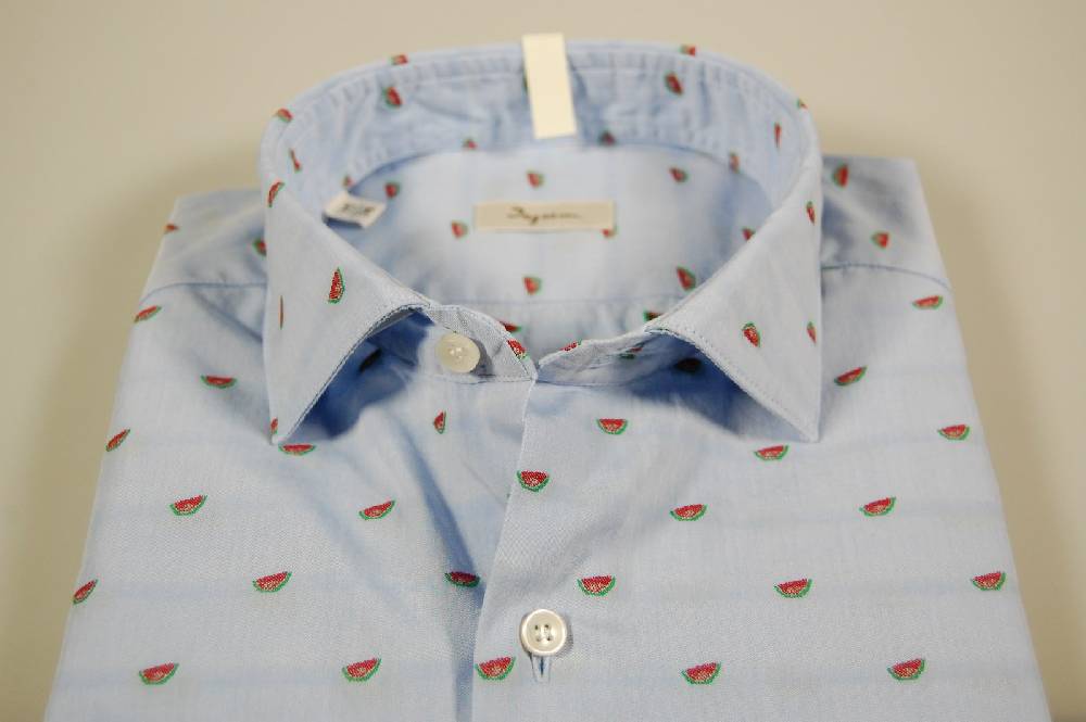 Ingram Camicia Slim Fit Ingram Celeste Fil Coupè Con Anguria