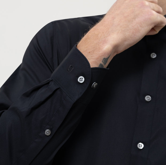 Olymp Camicia Slim Fit Nera Olymp Level Five In Cotone Stretch