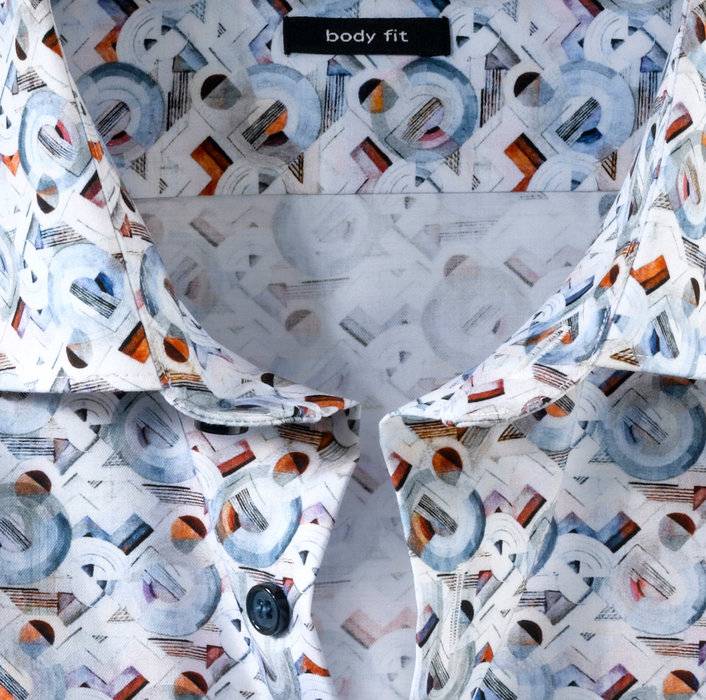 Olymp Camicia Slim Fit Olymp Disegno Grafico Stampato Cotone Stretch