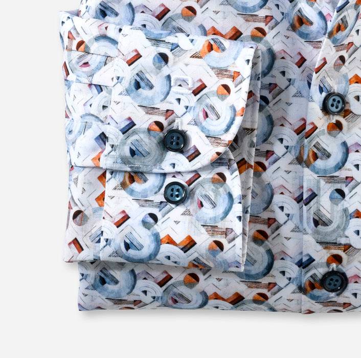 Olymp Camicia Slim Fit Olymp Disegno Grafico Stampato Cotone Stretch