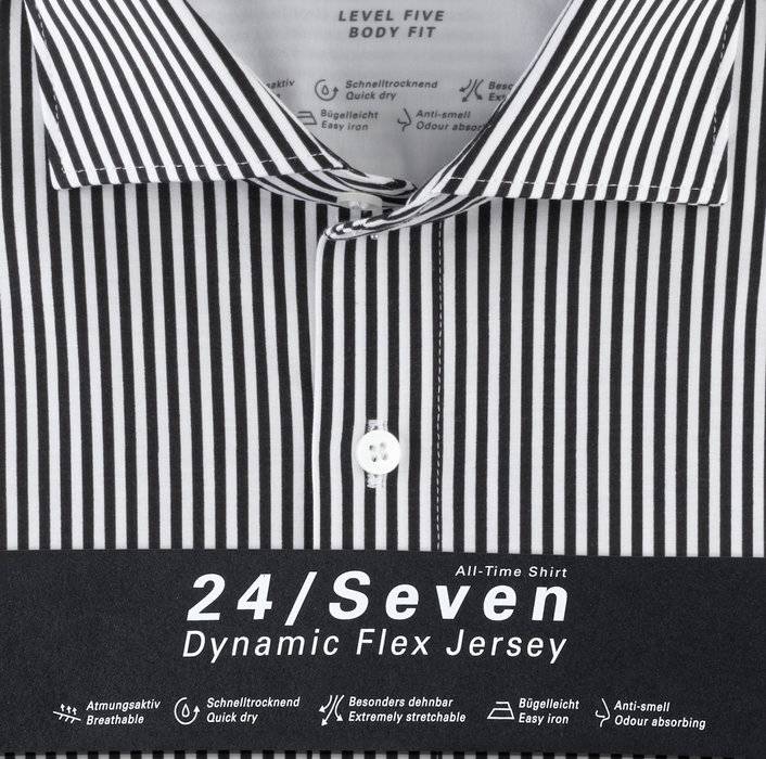 Olymp Camicia Slim Fit Olymp In Jersey A Righe Nere