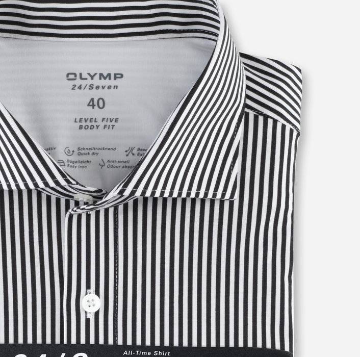 Olymp Camicia Slim Fit Olymp In Jersey A Righe Nere