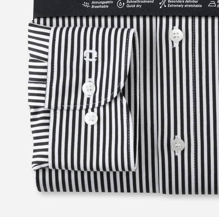 Olymp Camicia Slim Fit Olymp In Jersey A Righe Nere