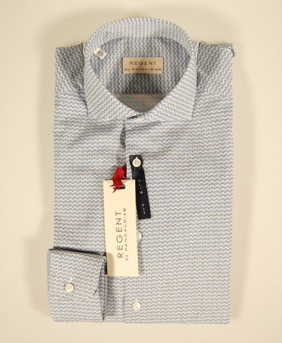 Regent By Pancaldi Camicia Slim Fit Pancaldi Cotone Elasticizzato