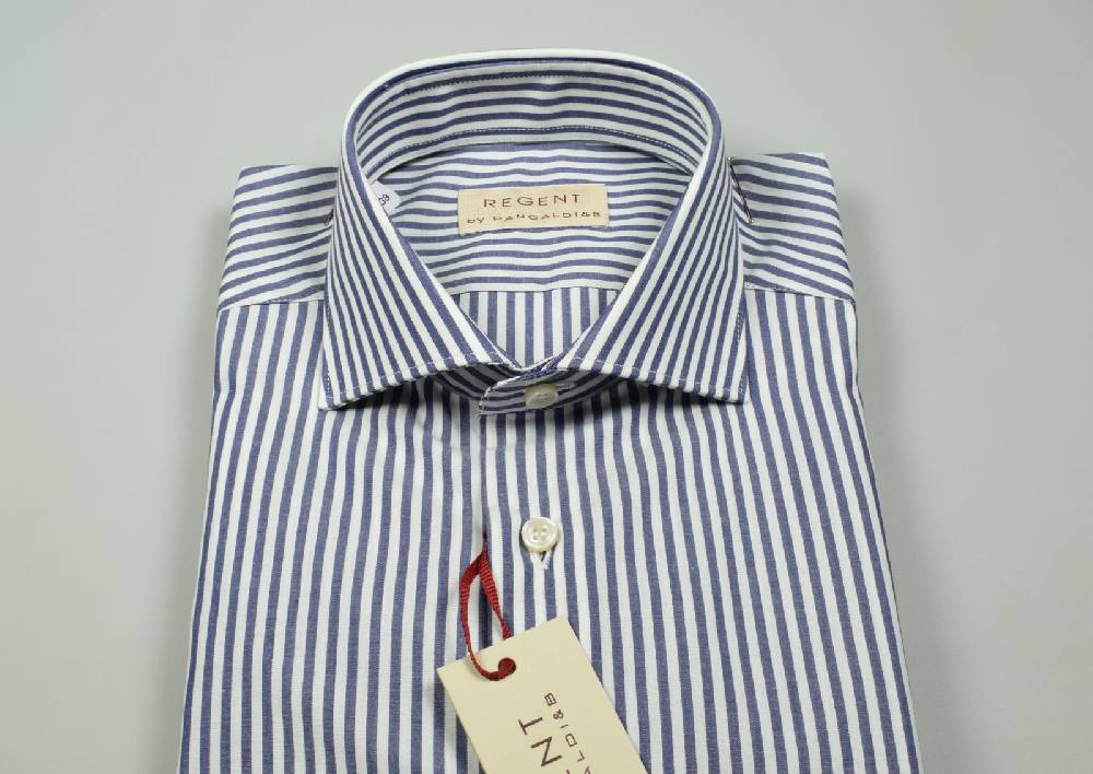 Regent By Pancaldi Camicia Slim Fit Pancaldi In Cotone A Righe Azzurro
