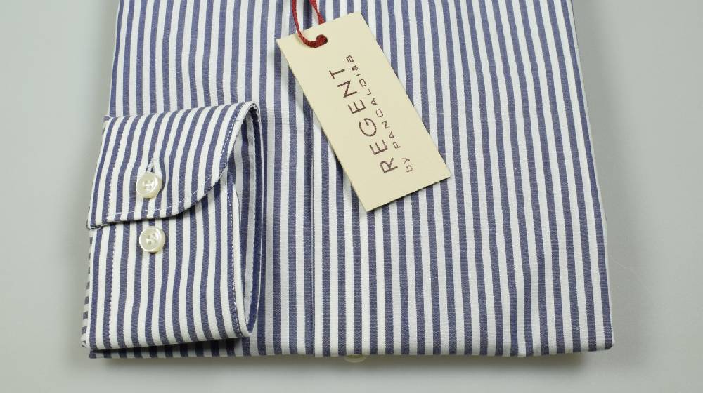 Regent By Pancaldi Camicia Slim Fit Pancaldi In Cotone A Righe Azzurro