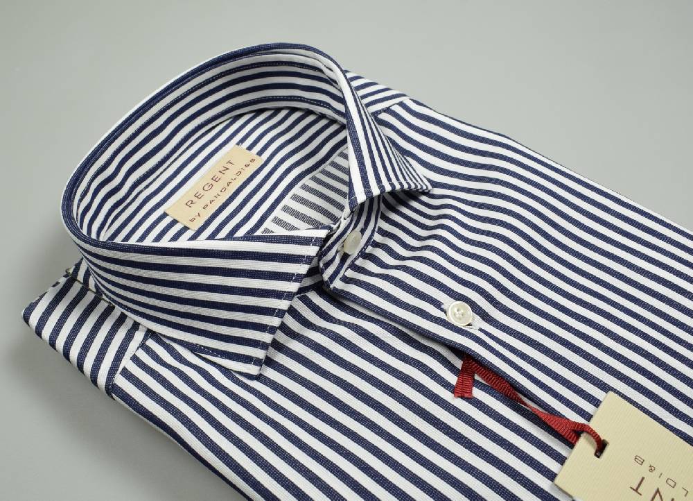 Regent by Pancaldi Camicia slim fit pancaldi puro cotone a righe blu
