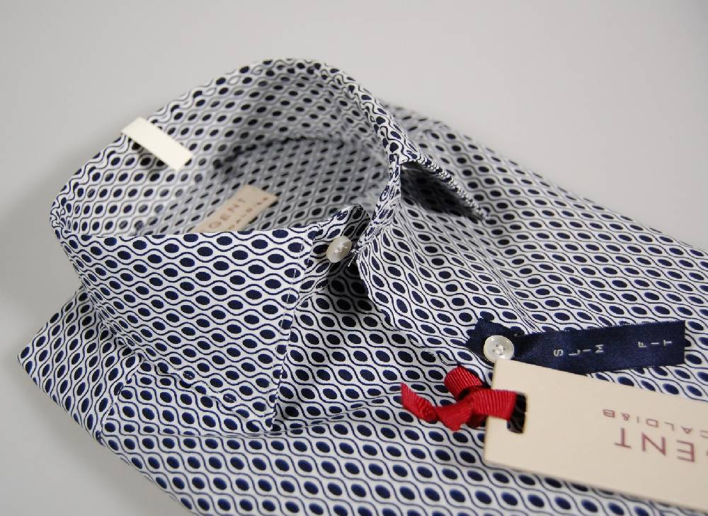 Regent by Pancaldi Camicia slim fit regent by pancaldi a fantasia blu stretch