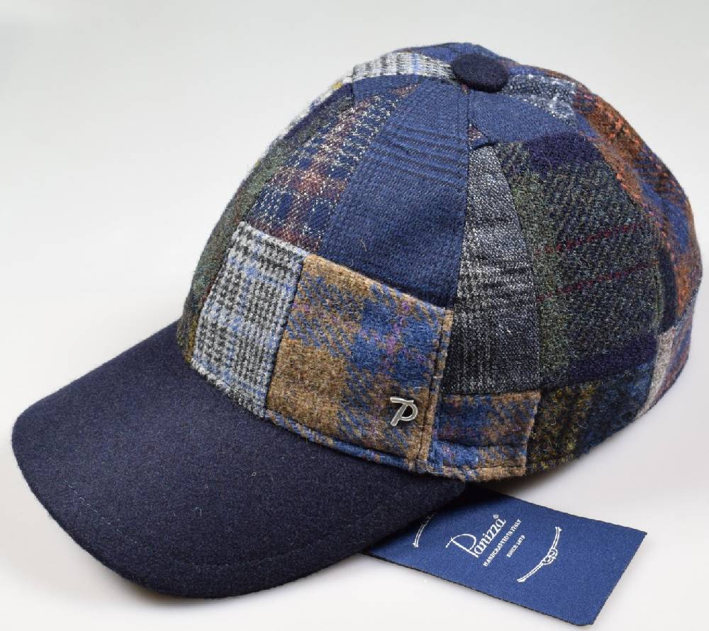 Panizza Cappello baseball panizza patchwork multicolor con paraorecchie