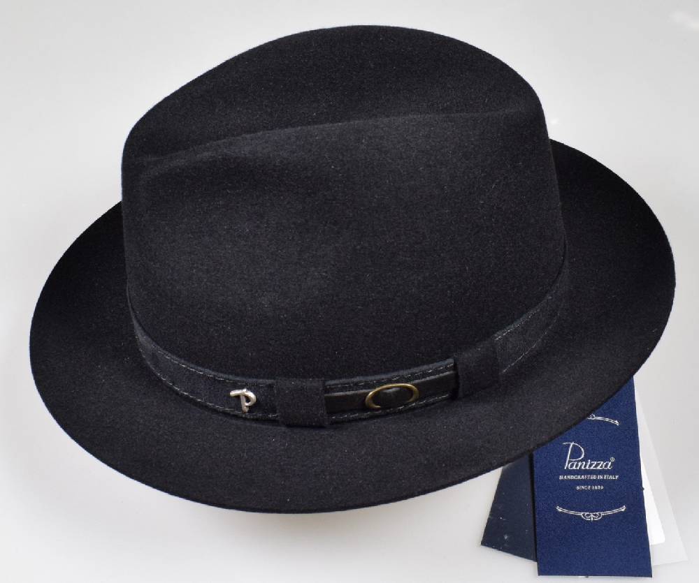 Panizza Cappello classico in feltro panizza nero waterproof