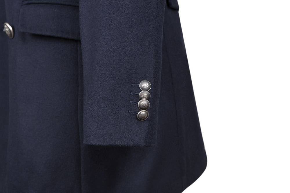 Simbols Cappotto Blu Doppiopetto Sfoderato Simbols Misto Cashmere