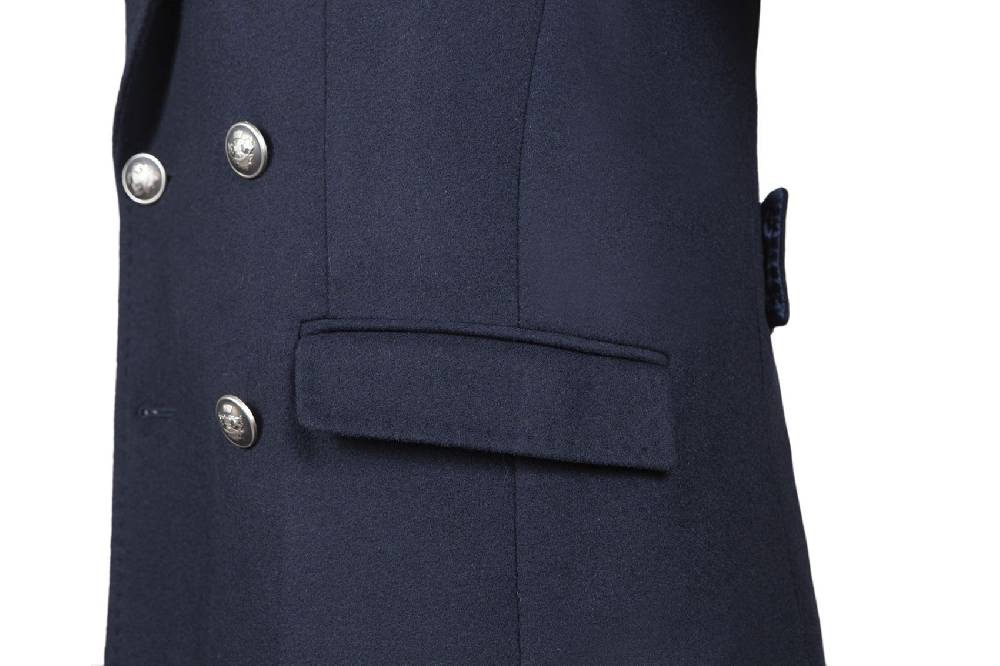 Simbols Cappotto Blu Doppiopetto Sfoderato Simbols Misto Cashmere