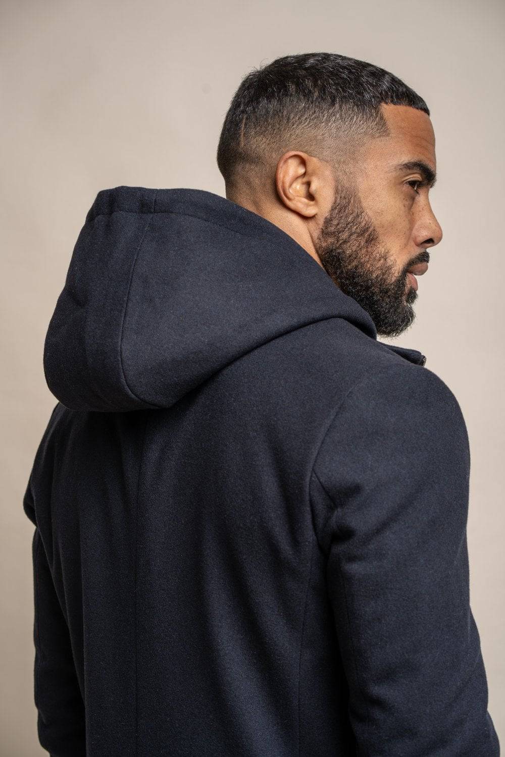 House Of Cavani Cappotto Cavani Blu Con Cappuccio Slim Fit