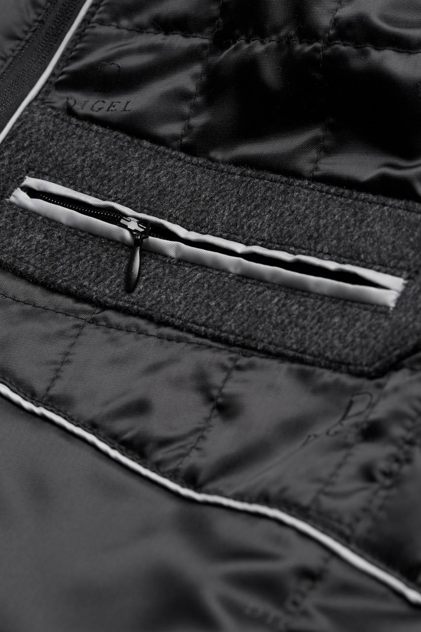 Digel Cappotto Grigio Scuro Digel Con Pettorina Antivento Staccabile