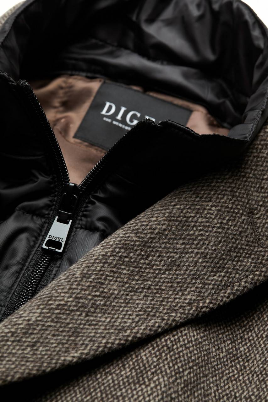 Digel Cappotto Marrone Digel Con Pettorina Antivento Staccabile