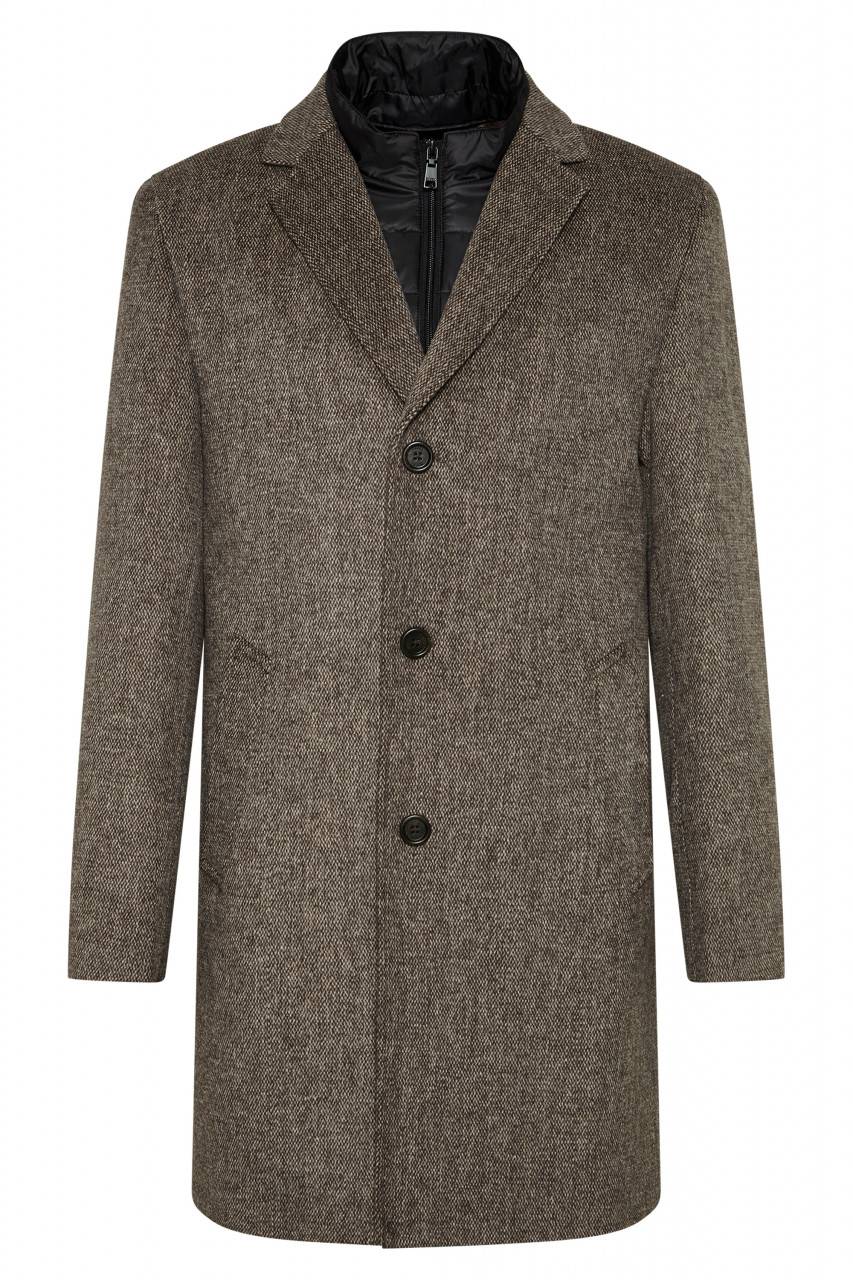Digel Cappotto marrone digel con pettorina antivento staccabile