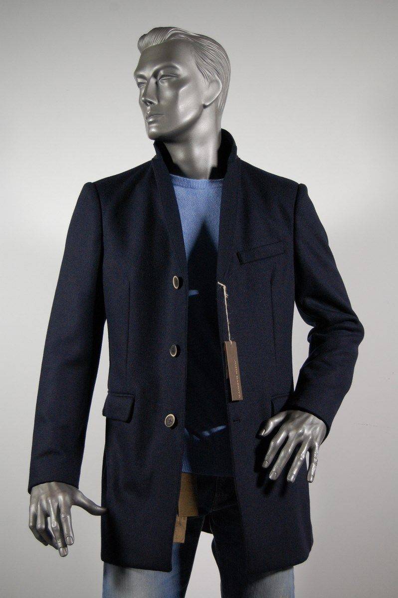 John Barritt Cappotto Moda Uomo Slim Fit Blu John Barritt