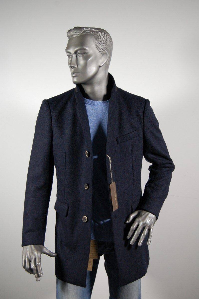 John Barritt Cappotto Moda Uomo Slim Fit Blu John Barritt