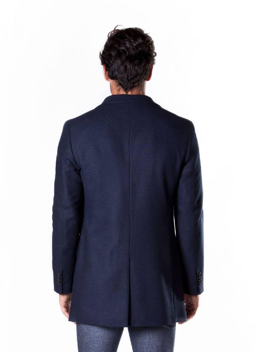 John Barritt Cappotto Slim Fit In Misto Lana A Tre Bottoni Ticket Pocket