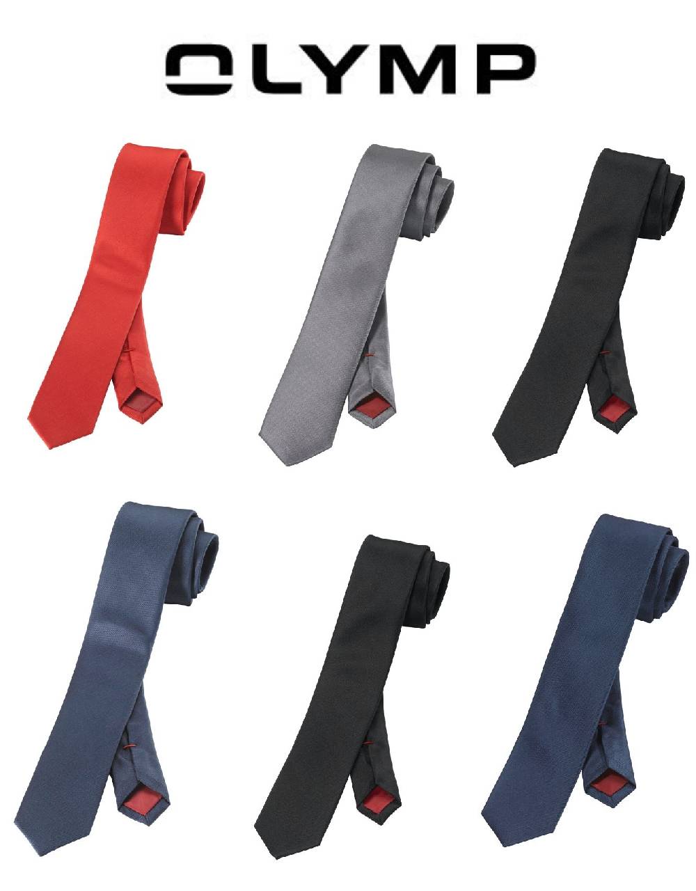 Olymp Cravatta moda super slim in seta pura olymp in cinque colori