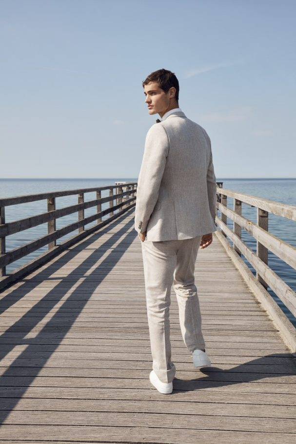 Digel Abito Beige Digel Misto Lino Slim Fit