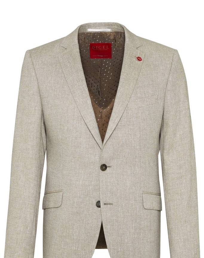 Digel Abito Beige Digel Misto Lino Slim Fit