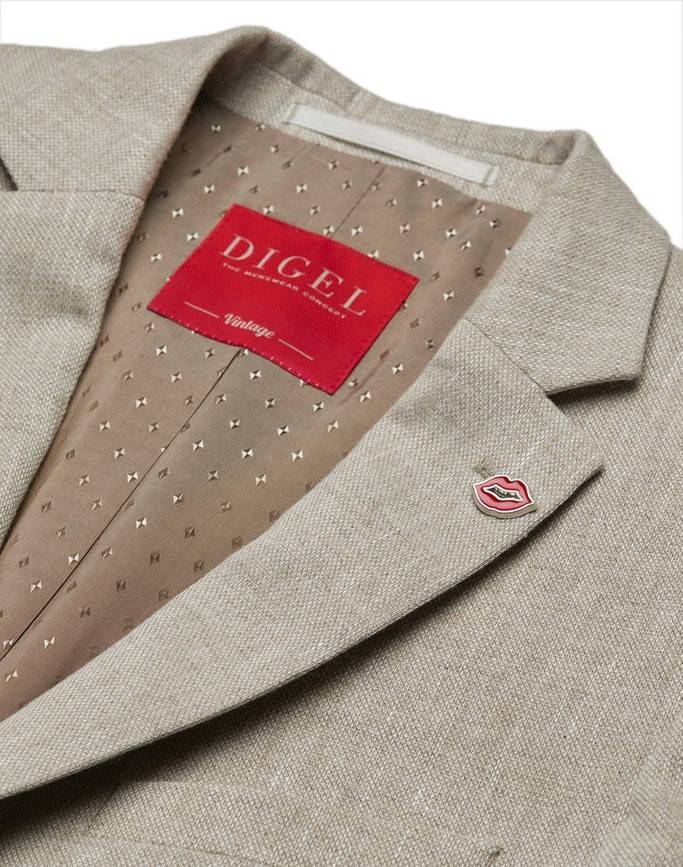 Digel Abito Beige Digel Misto Lino Slim Fit